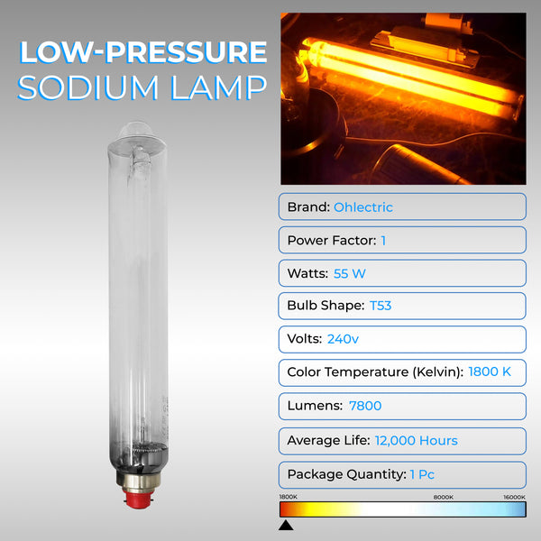 Low-Pressure Sodium HID Light Bulb - SOX55