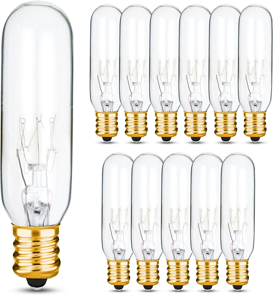 T6 Tubular Incandescent Light Bulb - Pack of 12