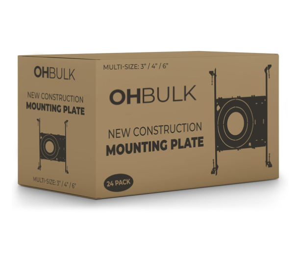 OhBulk - New Construction Mounting Plate - Bulk Contractor Pack of 24