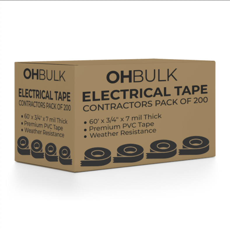 OhBulk - Electrical Tape - Bulk Contractor Pack of 200