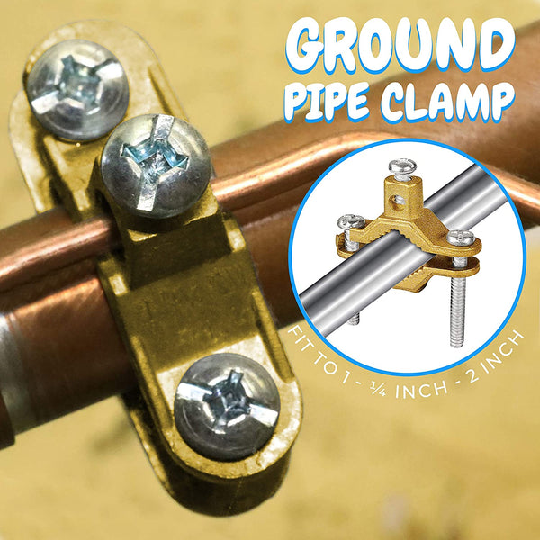 High-Conductivity Ground Pipe Clamp - Copper - Non-Direct Burial